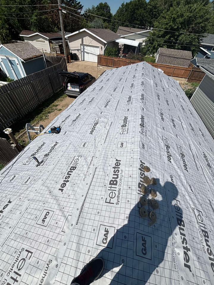 Residential roofing preparation with underlayment